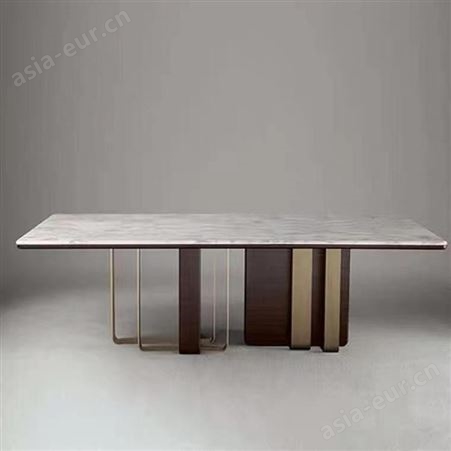 鼎富现代轻奢大理石餐桌饭桌港式长方形桌子DF-375