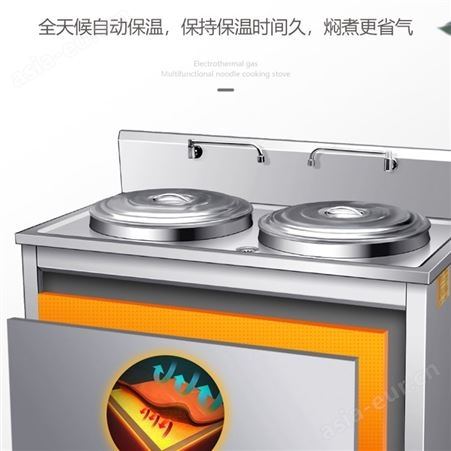 多功能双桶煮面炉 商用节能电热燃气煲汤炉 保温台式双头汤粉炉