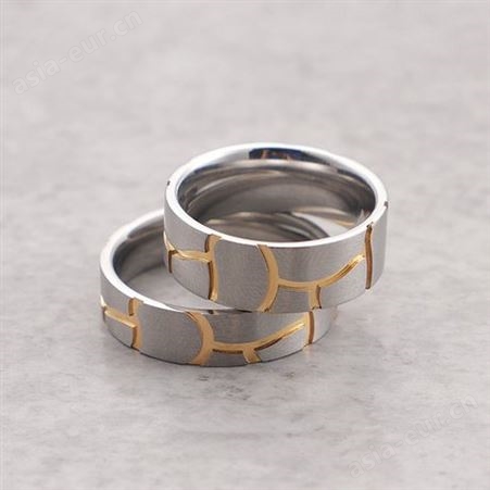 韩版时尚钛钢男女戒指 两色个性潮流情侣指环饰品戒子 可刻字