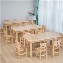 幼儿园实木桌椅 家具桌椅 书桌 木质儿童长方桌